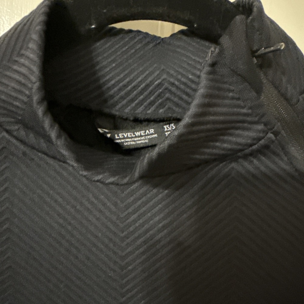 Men's Levelwear Performance Mid Layer Black Shirt Mock Neck Sz XS Small
